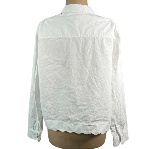 COS White Scalloped Edge Button Down Size 10 - Picture 5 of 10
